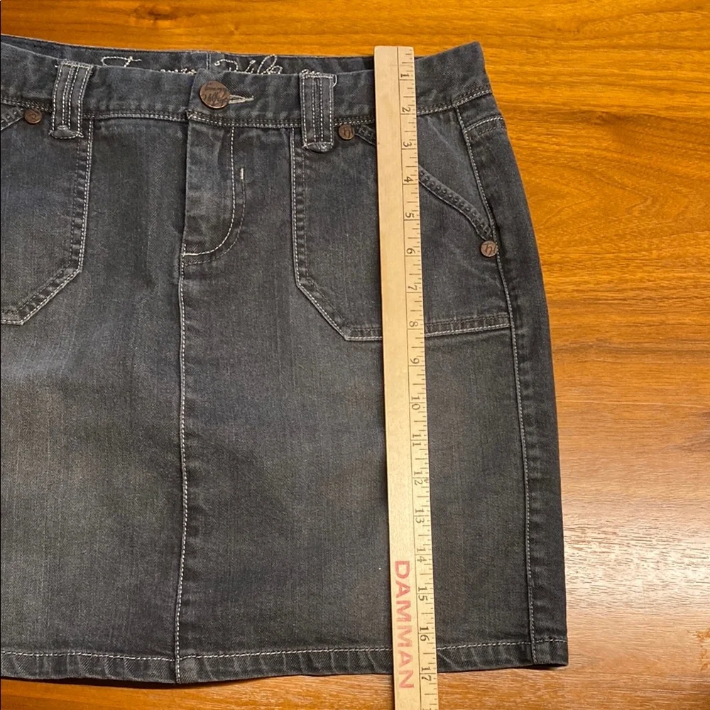 Tommy Hilfiger black/Gray Denim Skirt Y2k - Picture 5 of 8